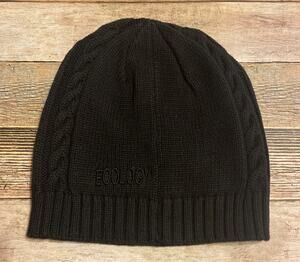 Ecology Womens One Size Black Cotton Knit Beanie